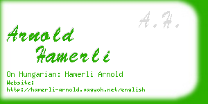 arnold hamerli business card